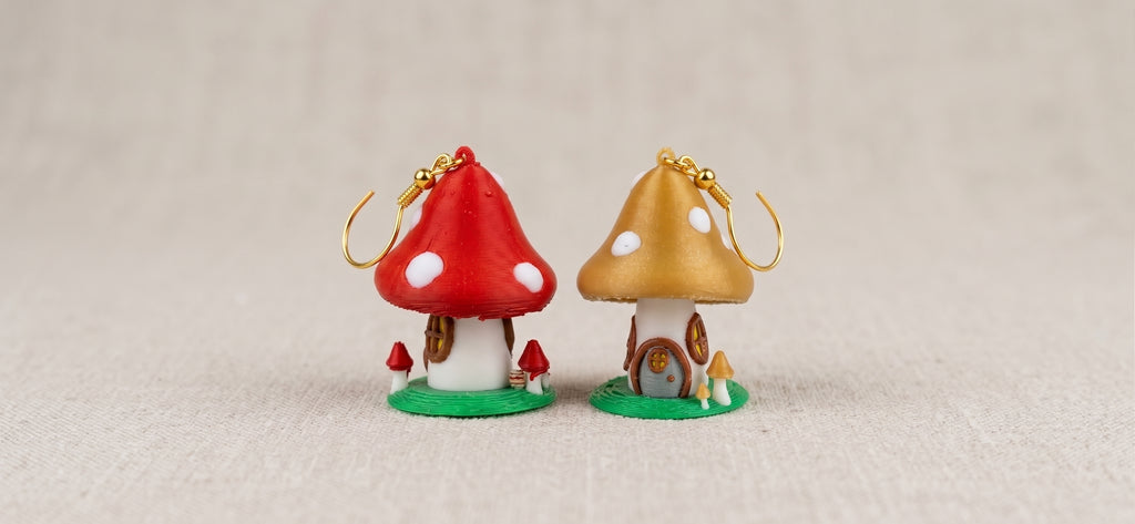 Mushroom House Earrings