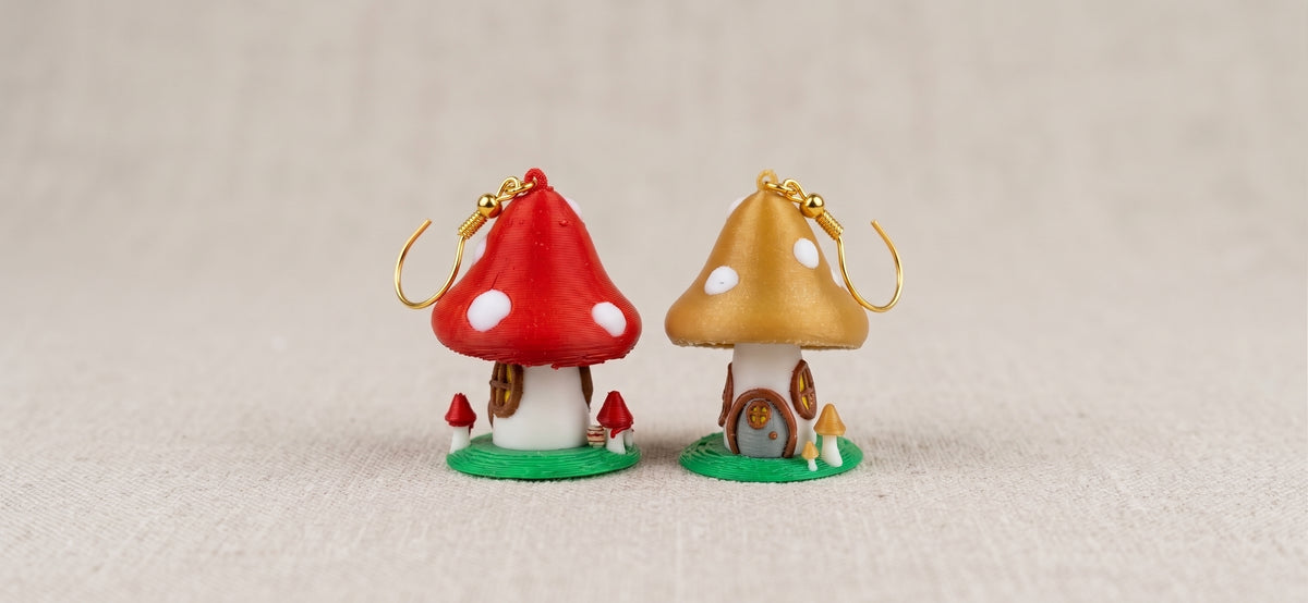 Mushroom House Earrings