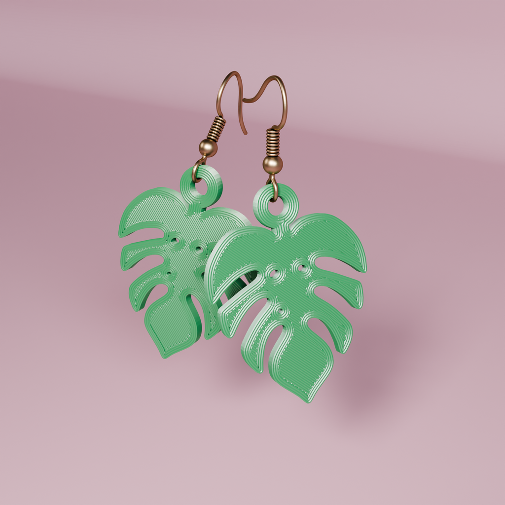 Monstera Earrings